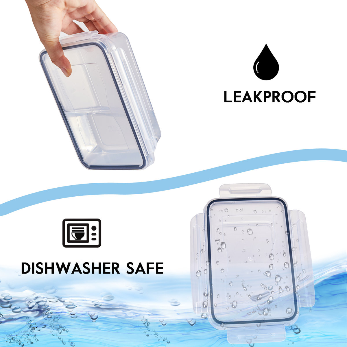 24 Pcs Airtight Food Storage Container Set Kitchen Organizers Leakproof Meal Prep Containers Local Warehouse Lock Lids - Bpa-Free Durable Plastic Containers For Lunch With 12 Boxes And 12 Lids, For Pantry And Kitchen Organization